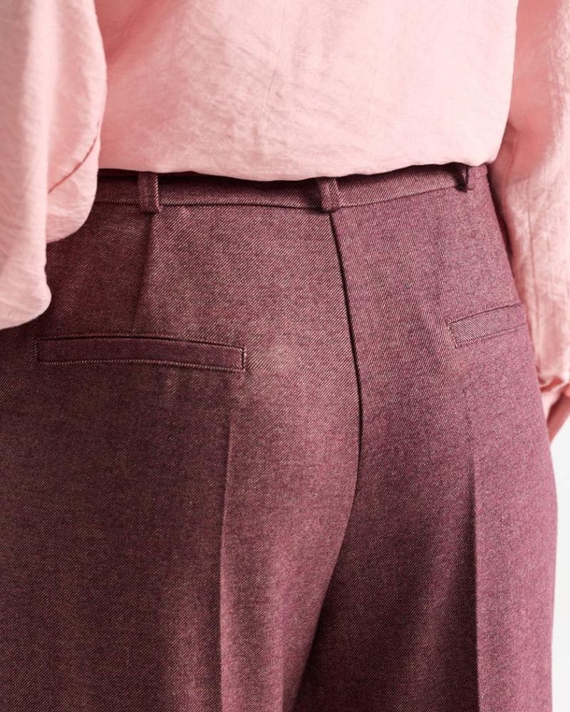 Bonna Wine Red Wide Leg Trousers
