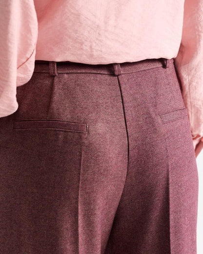 Bonna Wine Red Wide Leg Trousers