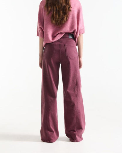 Jones Wine-Red Wide-Leg Jeans