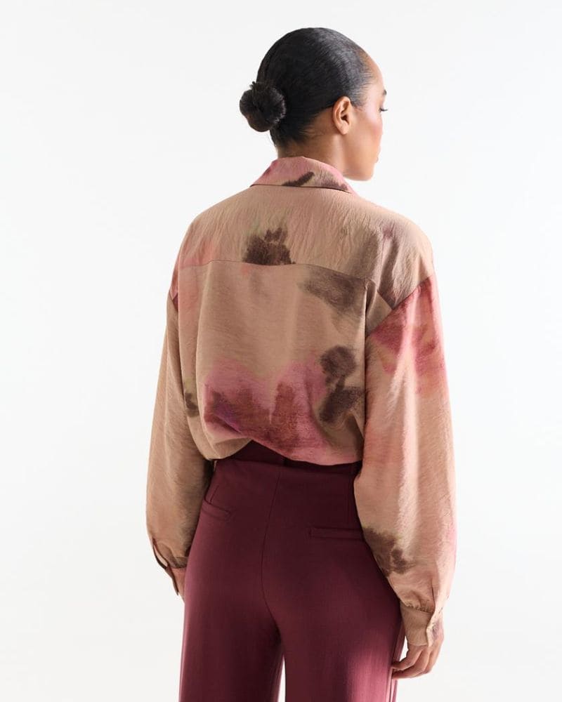Juna Pink Watercolour Print Blouse