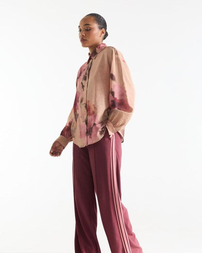 Juna Pink Watercolour Print Blouse