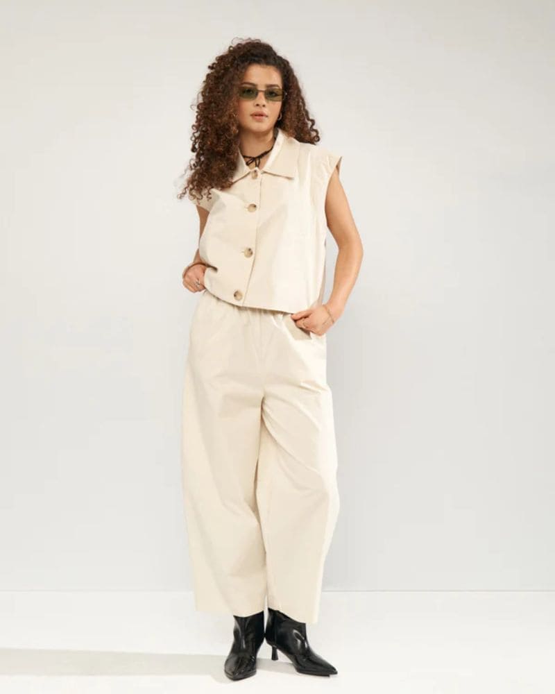 Numph - NUSUNNA CROPPED PANTS - Whitecap Gray