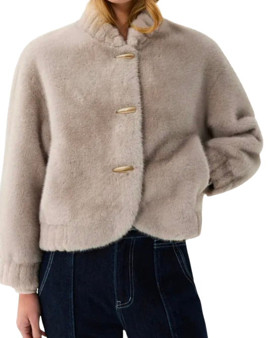 Leo & Ugo Solveig Faux Fur Coat in grey