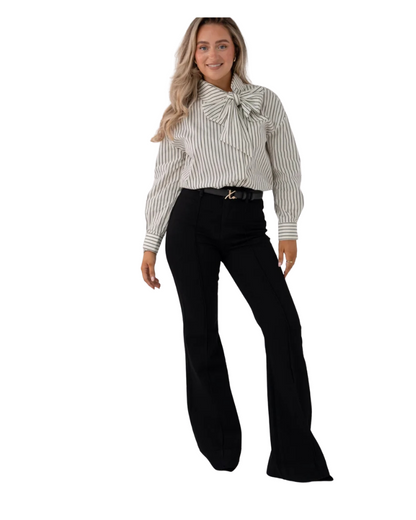 Love Laura High Rise Flare Jeans in Black