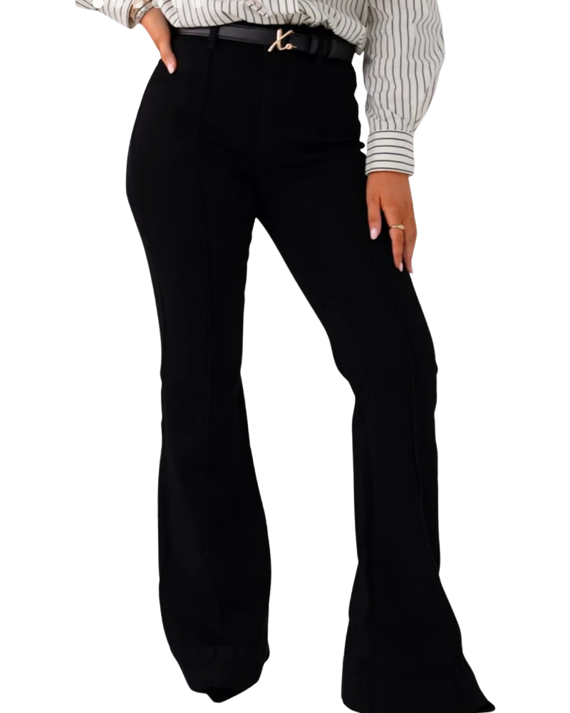 Love Laura High Rise Flare Jeans in Black