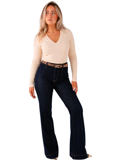 Love Laura High Rise Flare Jeans in Indigo