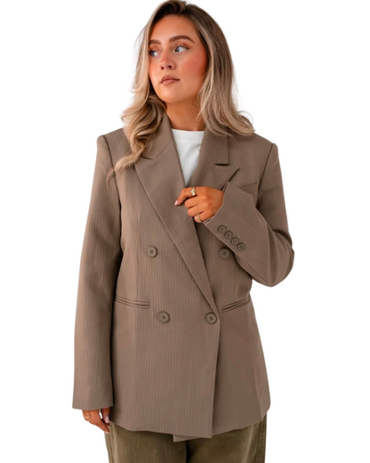 Love Laura Refined Blazer in Taupe