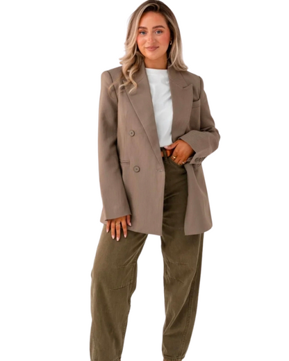 Love Laura Refined Blazer in Taupe