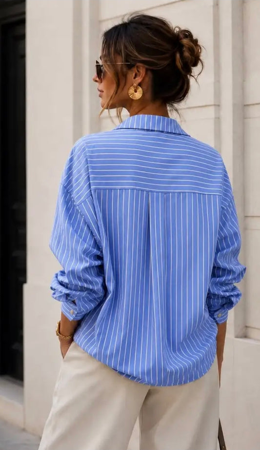 Elisia Striped Blouse Blue