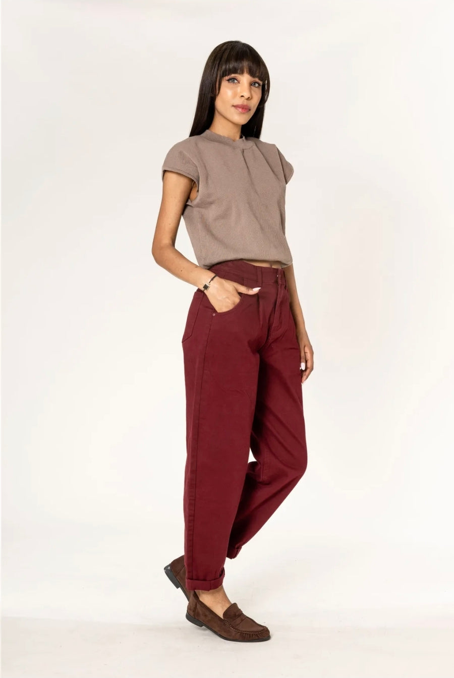Cooper Barrel Jeans Bordeaux