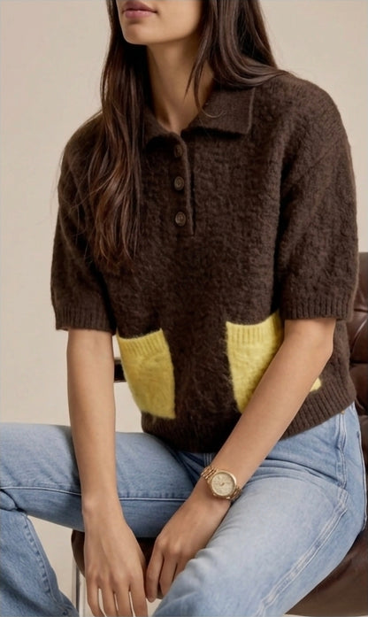 Sandy Brown Polo Top