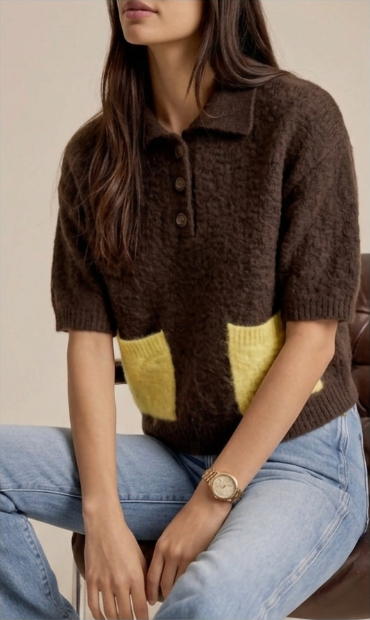 Sandy Brown Polo Top