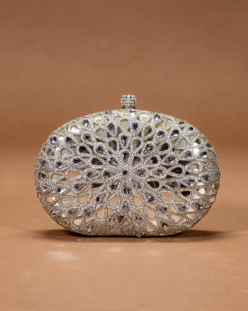 Aliya Silver Clutch