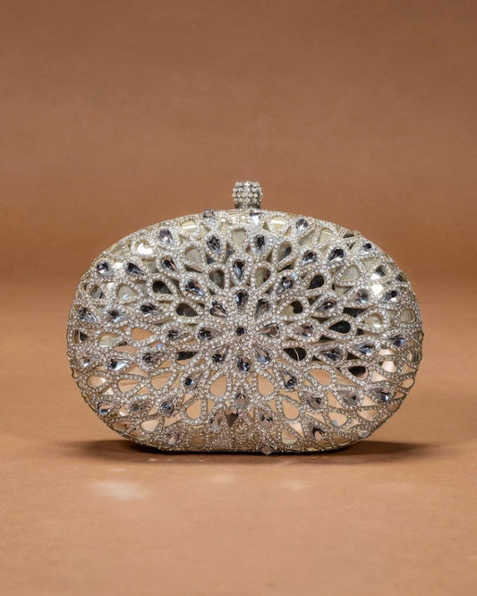 Aliya Silver Clutch