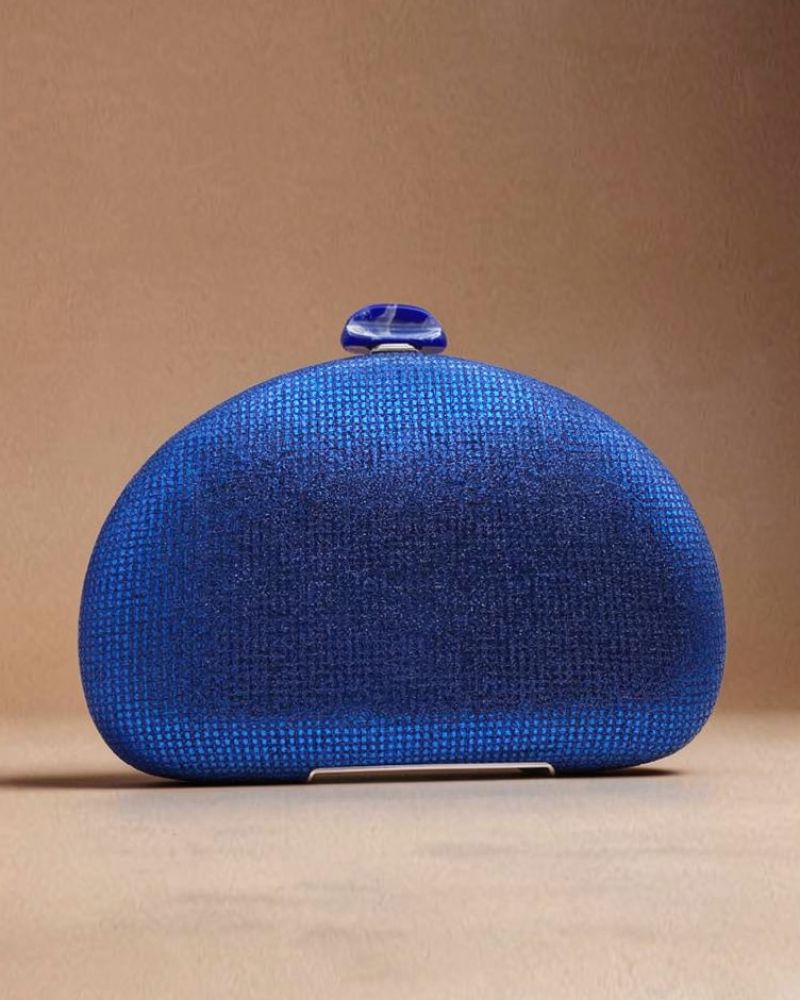 Lola Diamante Clutch Bag in Blue