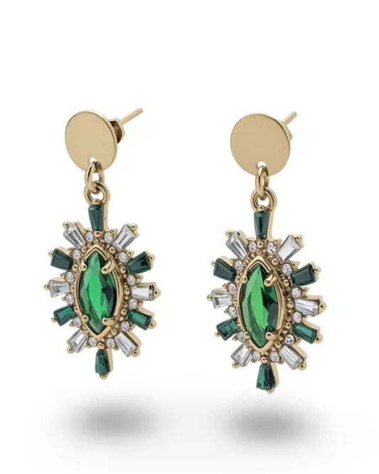 Kayla Gem Drop Earrings in Green