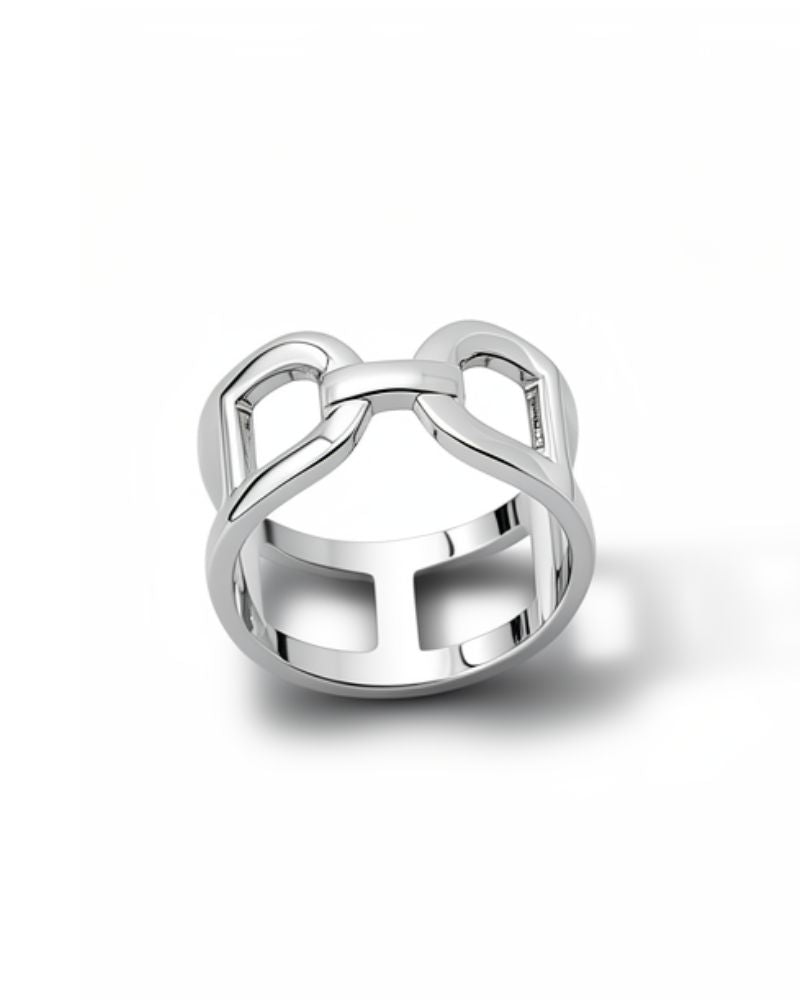 Lia Scarf Ring in Silver