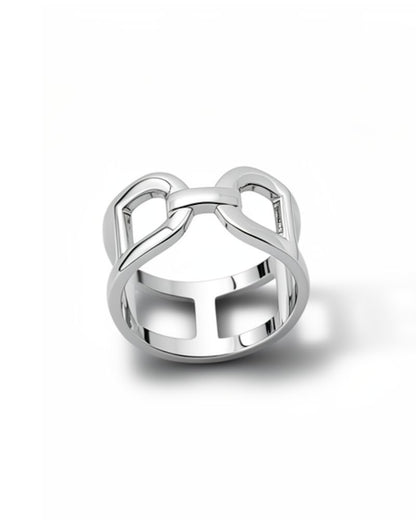 Lia Scarf Ring in Silver