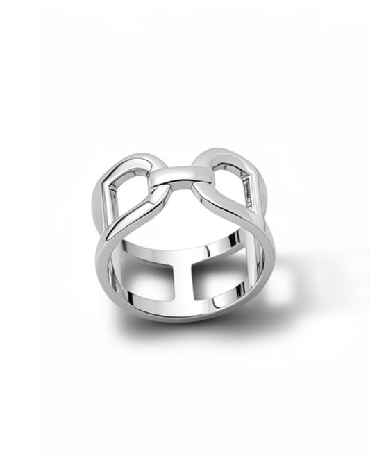 Lia Scarf Ring in Silver