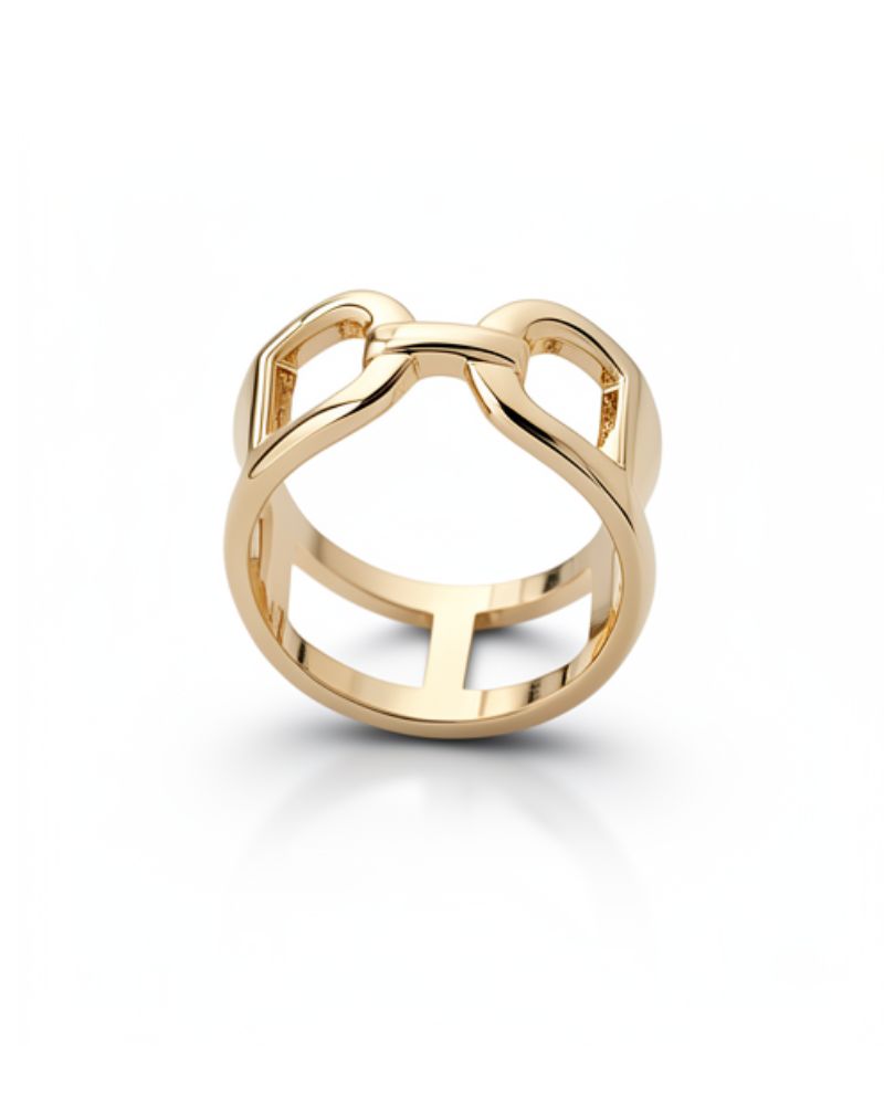 Lia Scarf Ring in Gold