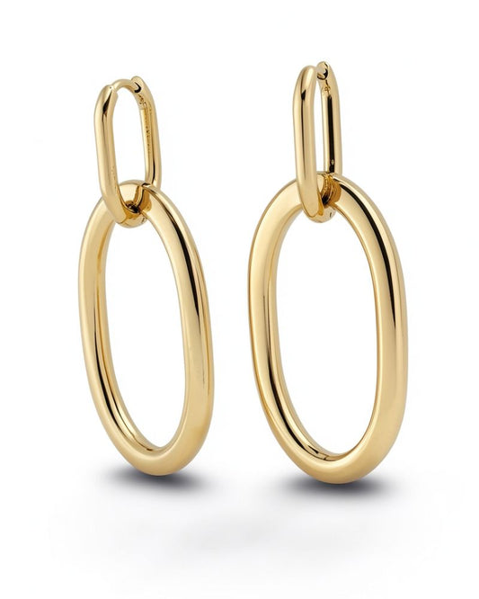 Zara Gold Oval Statement Earring