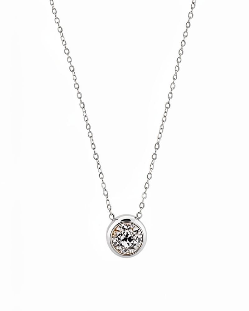 Rosa Silver Diamante Necklace