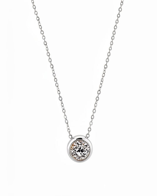 Rosa Silver Diamante Necklace