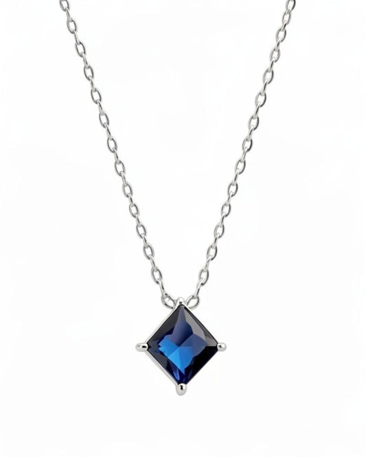 Marina Silver Necklace with Blue Gemstone