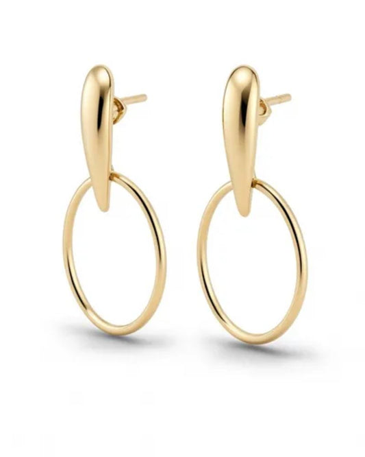 Lola Sculpted Oval Drop Earrings