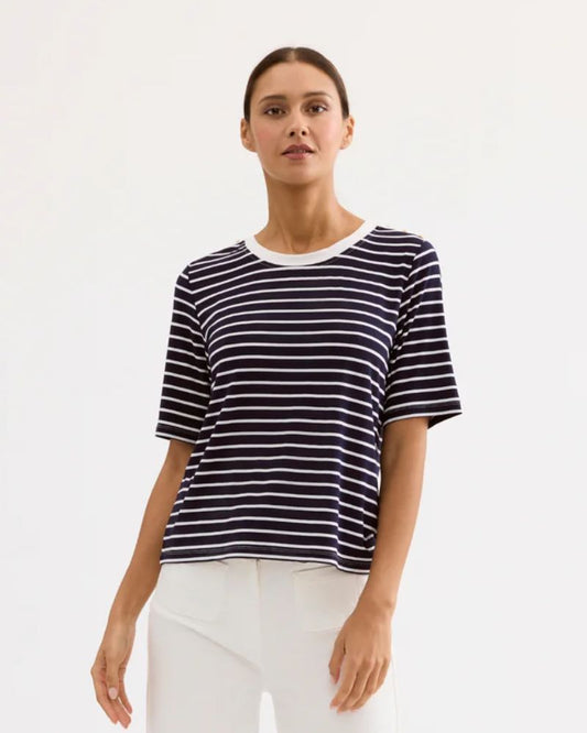 Leo & Ugo Navy stripe tee TEJ979