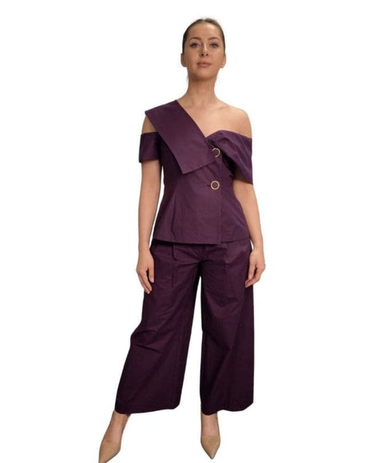 Kameya - Paisley Pants in Plum