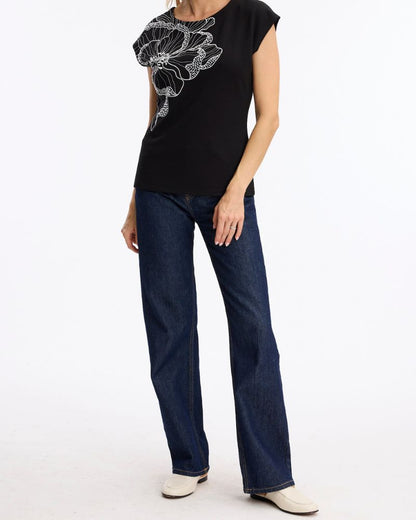Leo & Ugo Black print tee TEJ961