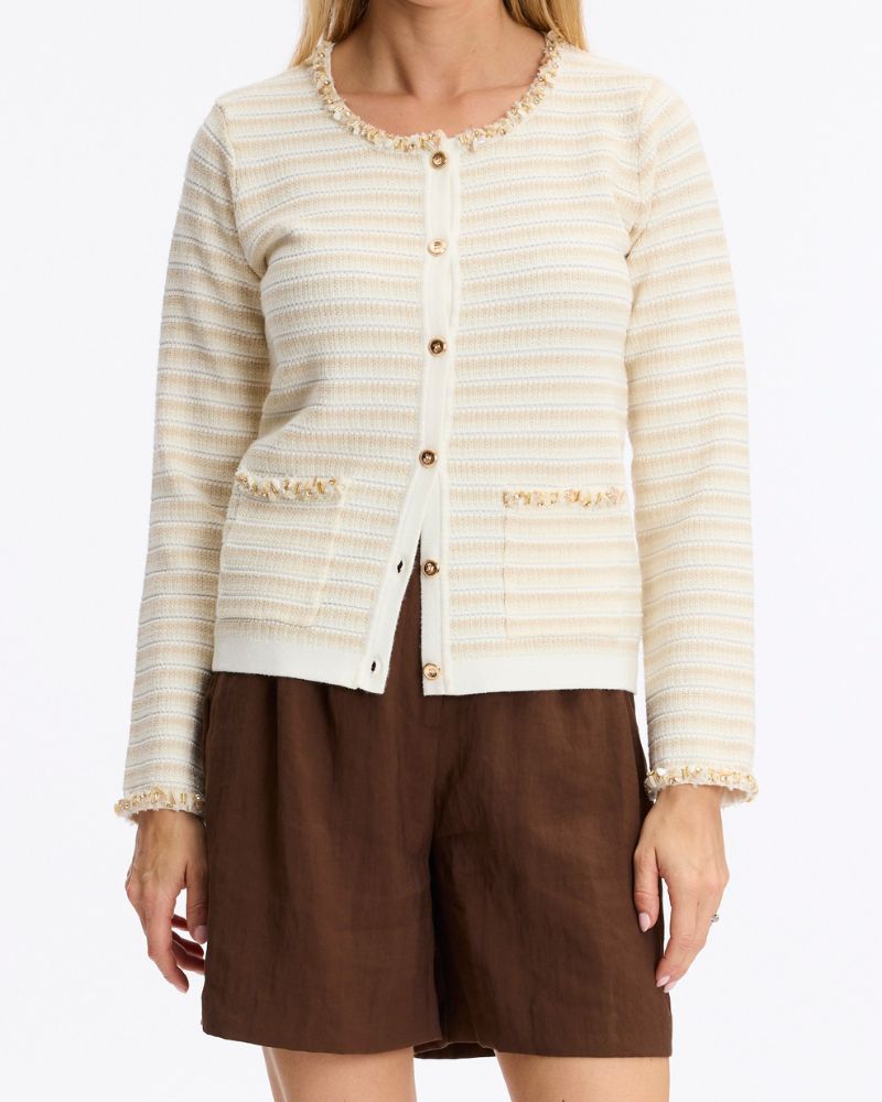 Leo & Ugo Cream and gold cardi AE125