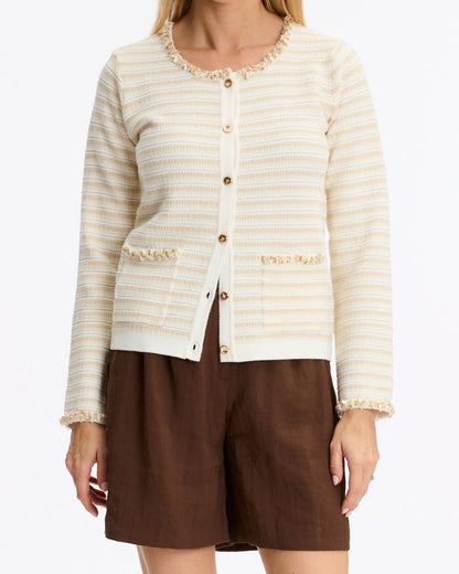 Leo & Ugo Cream and gold cardi AE125