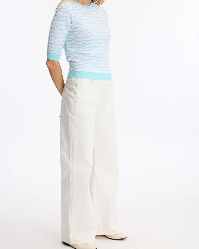 Leo & Ugo Blue and white knit KE363