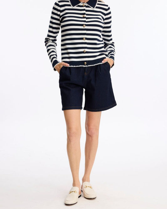 Leo & Ugo Navy stripe knit AE132