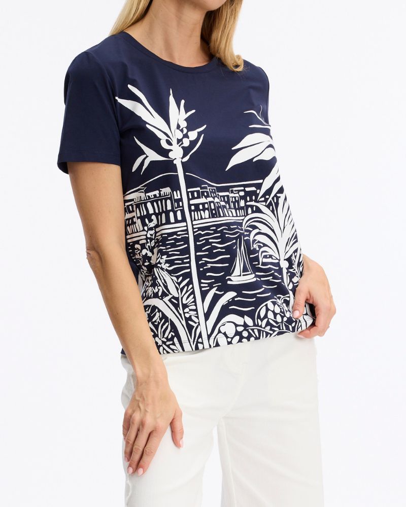 Leo & Ugo Navy print tee TEJ966