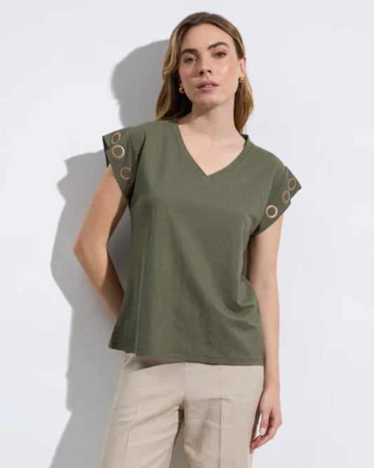 Bariloche Hibisco T-Shirt in Khaki