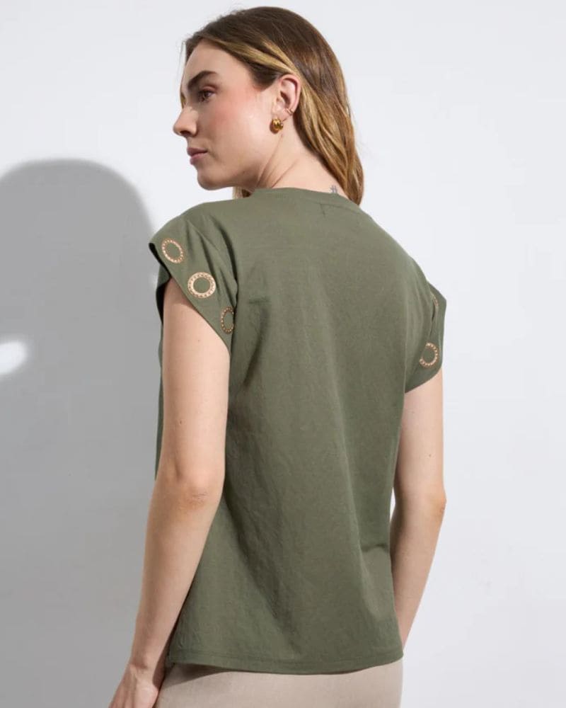 Bariloche Hibisco T-Shirt in Khaki