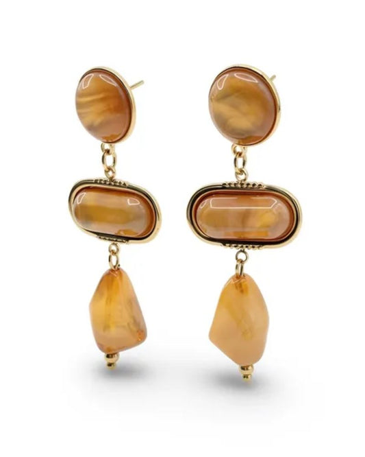 Georgina Statement Earrings in Peach