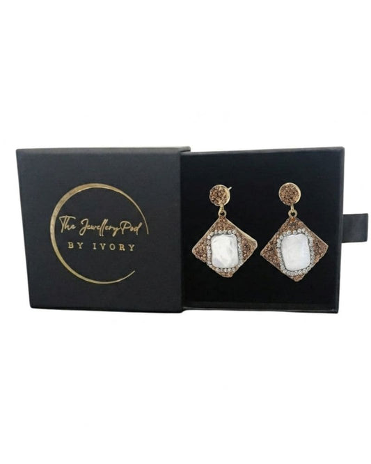 Cora Pearl Square Statement Earrings