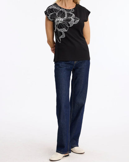 Leo & Ugo Black print tee TEJ961