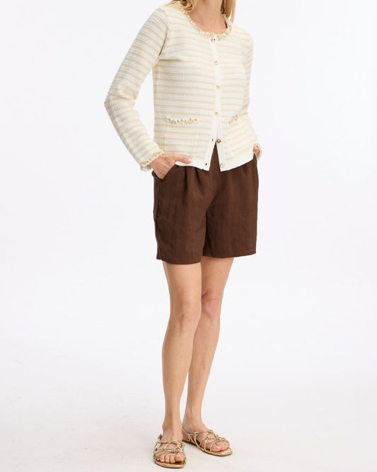 Leo & Ugo Cream and gold cardi AE125