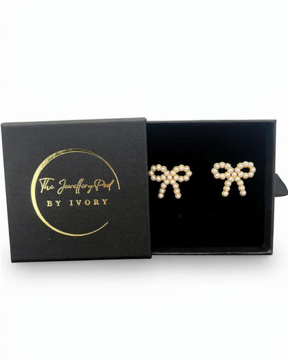 Lottie Pearl Bow Earrings