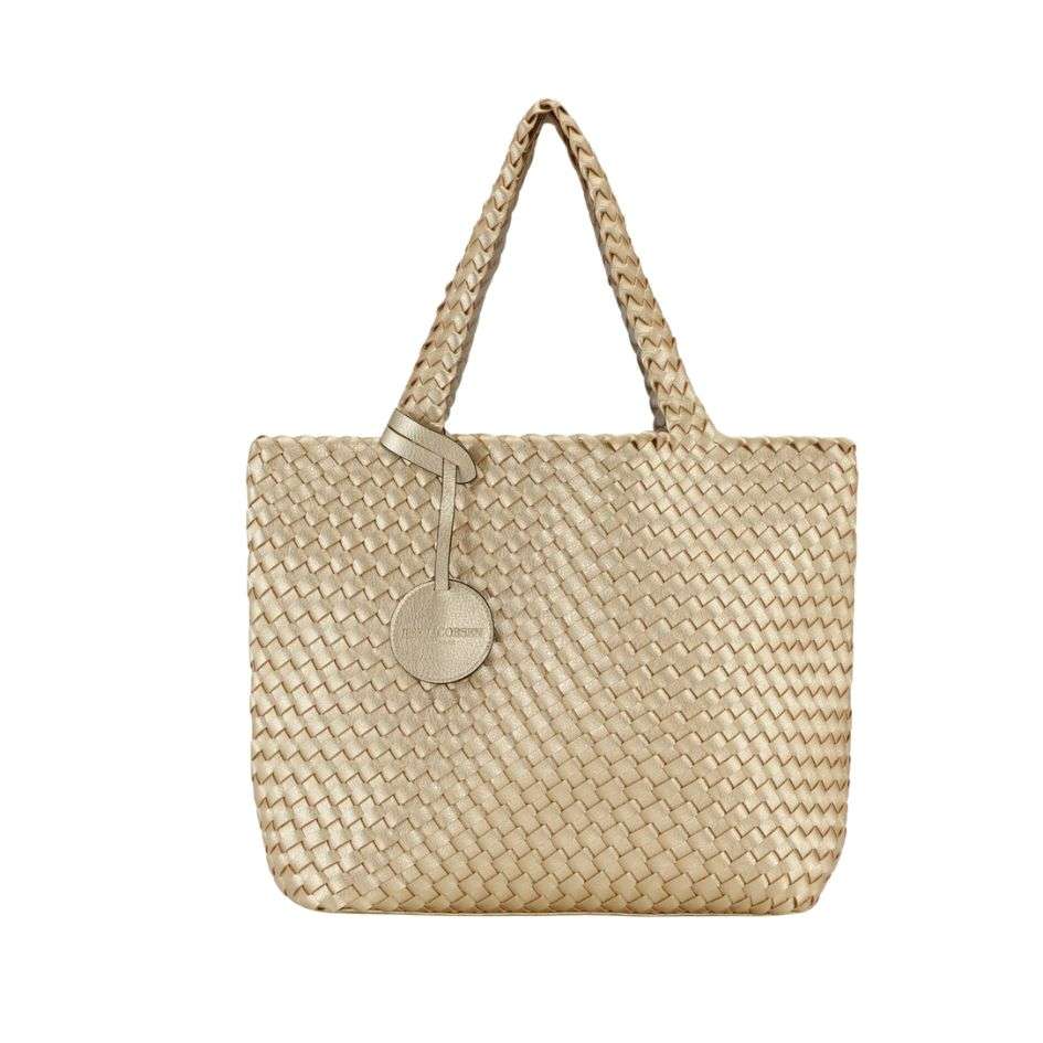 Ilse Jacobsen Braided Tote Bag in Gold