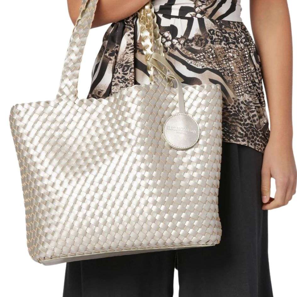 Ilse Jacobsen Braided Tote Bag in Gold