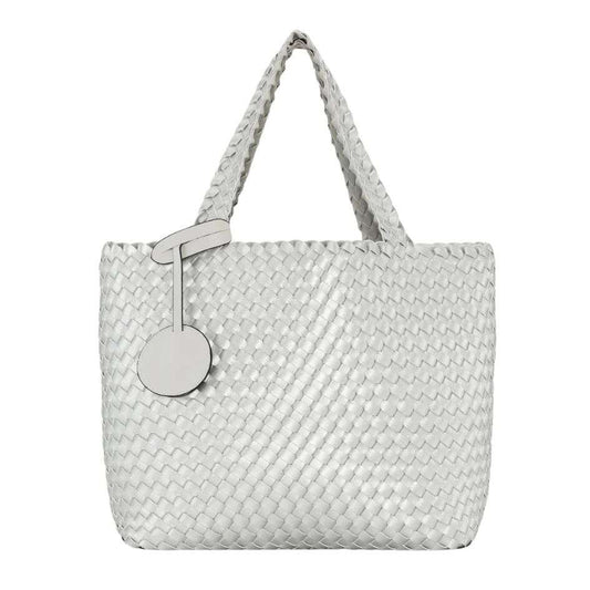 Ilse Jacobsen Braided Tote Bag in Silver