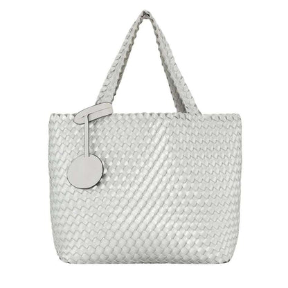 Ilse Jacobsen Braided Tote Bag in Silver