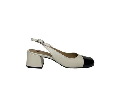 Hogl 9104400 Cream/Black Slingback Low Heels