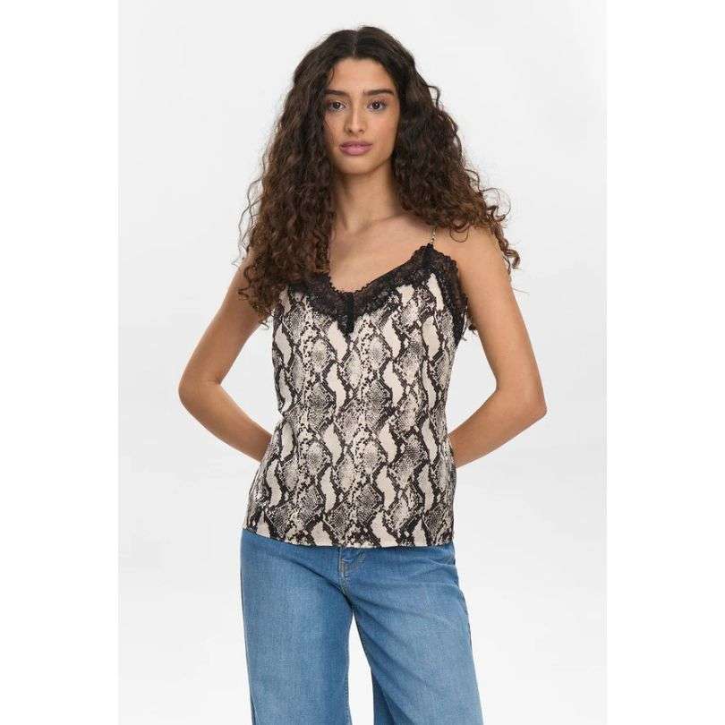 Numph - NUVICTORIA STRAP TOP - Gray Morn